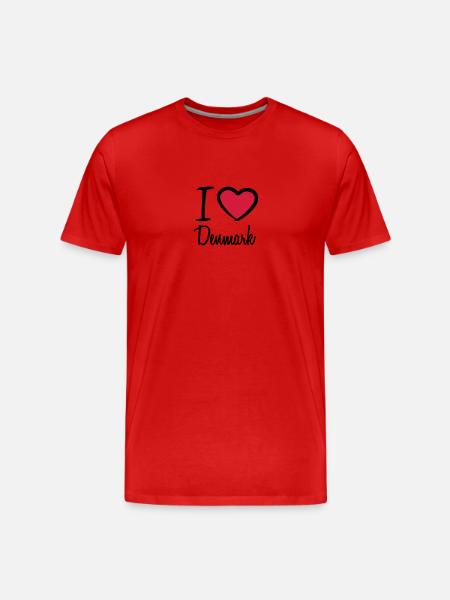 I Love Denmark Danmark Logo - Men's Premium Organic T-Shirt - red