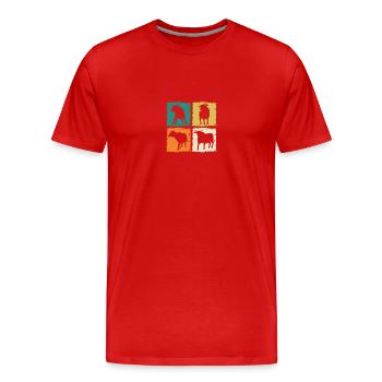 Bovins de buffle Bœufs - T-shirt bio Premium Homme - rouge - Devant - Damien (186cm)