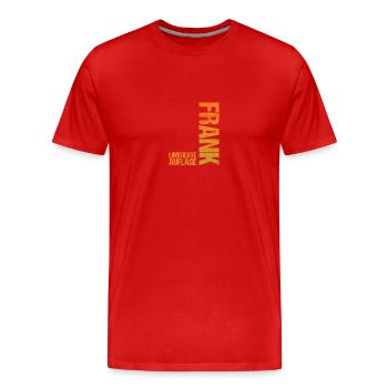 Frank - Männer Premium Bio T-Shirt - Rot - Vorne - Damien (186cm)