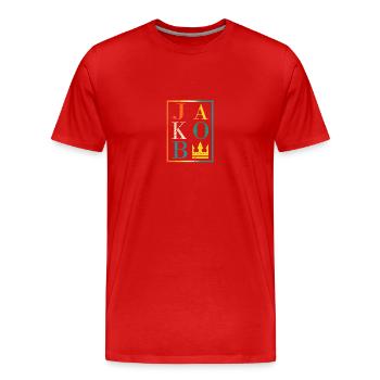 Jacob - T-shirt bio Premium Homme - rouge - Devant - Damien (186cm)