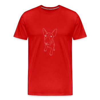 Bullterrier - Männer Premium Bio T-Shirt - Rot - Vorne - Damien (186cm)