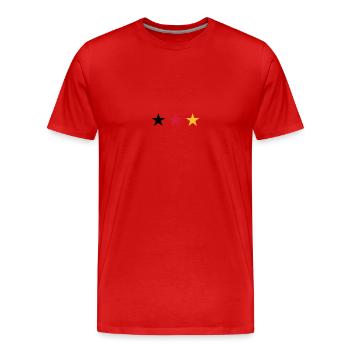 Deutschland Drei Sterne in Schwarz Rot Gold - Männer Premium Bio T-Shirt - Rot - Vorne - Damien (186cm)