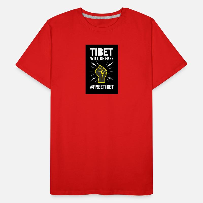 Le Tibet sera libre. Conception de protestation. T-shirt bio Premium Homme