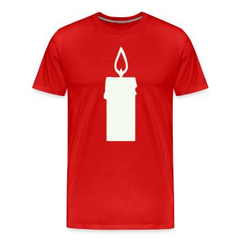 Lichtsilhouette Kerze in Laterne - Männer Premium Bio T-Shirt - Rot - Vorne - Damien (186cm)