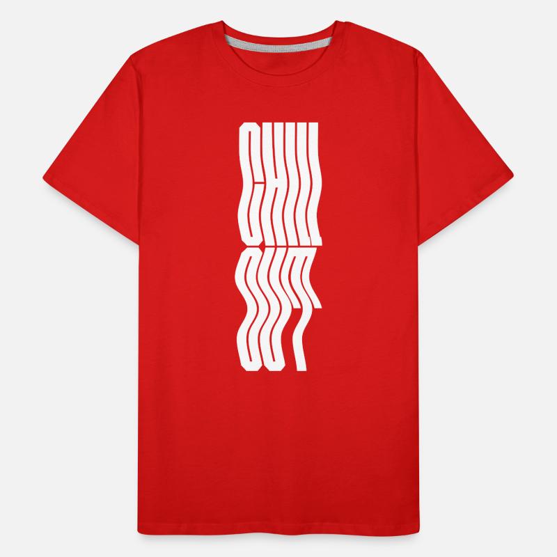 Conception du logo typographique ondulée Chill Out T-shirt bio Premium Homme