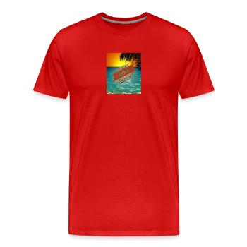 Citations estivales cool - T-shirt bio Premium Homme - rouge - Devant - Damien (186cm)