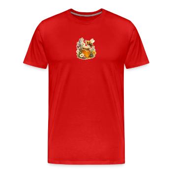 Magie du miel dans la couronne de fleurs - T-shirt bio Premium Homme - rouge - Devant - Damien (186cm)