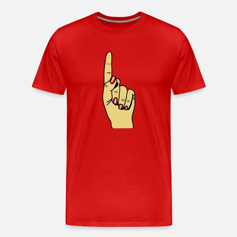 zeigefinger - Männer Premium Bio T-Shirt - Rot
