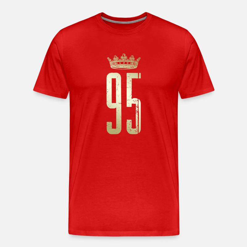 95 Nummer Krone - Männer Premium Bio T-Shirt - Rot