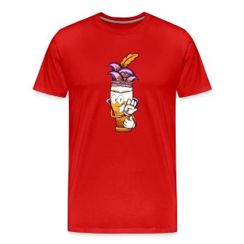 Holländischer Karnevalsbär - Männer Premium Bio T-Shirt - Rot - Vorne - Damien (186cm)