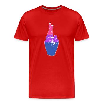 FINGERS CROSSED PRIDE LGBTQ+ - Männer Premium Bio T-Shirt - Rot - Vorne - Damien (186cm)