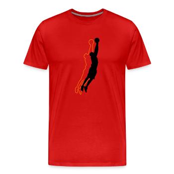 Basketballer Silhouette 2 - Men's Premium Organic T-Shirt - red - Front - Damien (186cm)