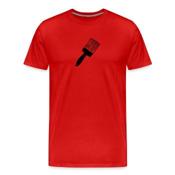 Pinsel - Männer Premium Bio T-Shirt - Rot - Vorne - Damien (186cm)