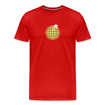 Boule disco / globe disco (2c) - T-shirt bio Premium Homme - rouge - Devant - Damien (186cm)