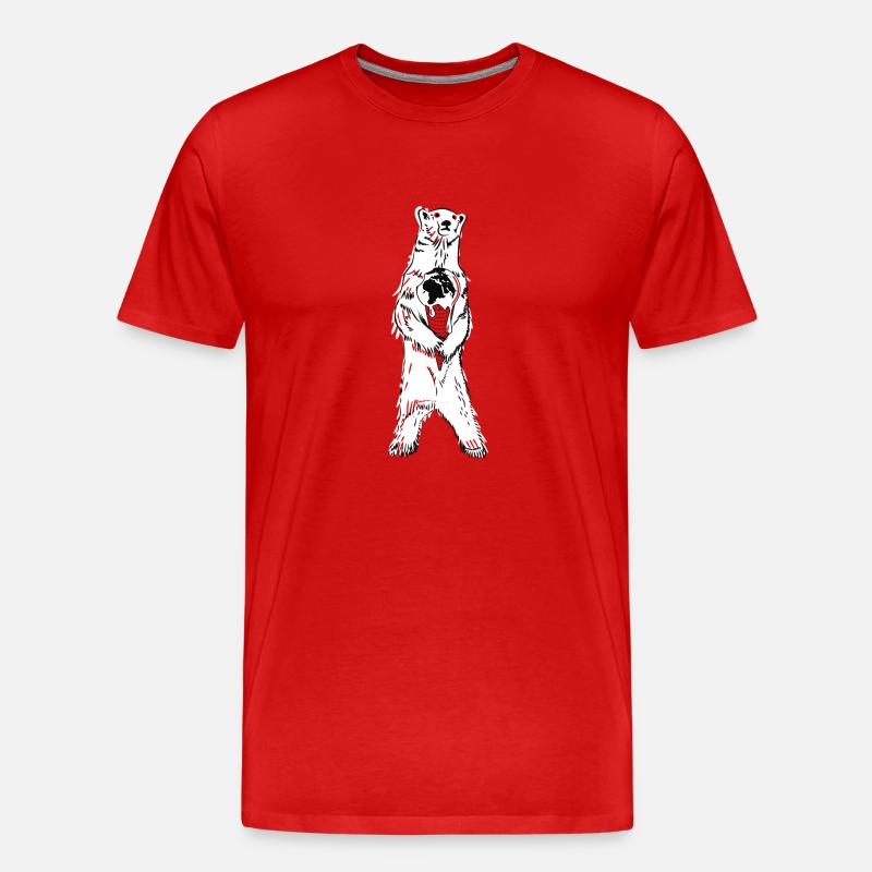 Eisbaer - Männer Premium Bio T-Shirt - Rot