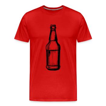 Beer Bottle Beer Drinking Symbol - Men's Premium Organic T-Shirt - red - Front - Damien (186cm)