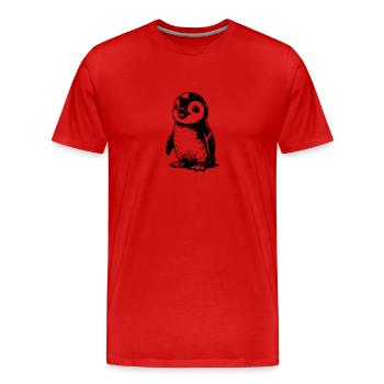 Cute little waddling baby kids penguin - Men's Premium Organic T-Shirt - red - Front - Damien (186cm)