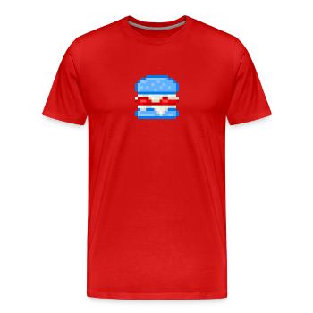 Pixelart Burger - T-shirt bio Premium Homme - rouge - Devant - Damien (186cm)