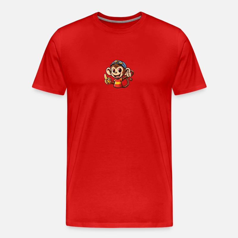 Cartoon Affe 1 - Männer Premium Bio T-Shirt - Rot