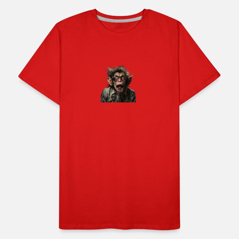 crazy professor monkey Männer Premium Bio T-Shirt