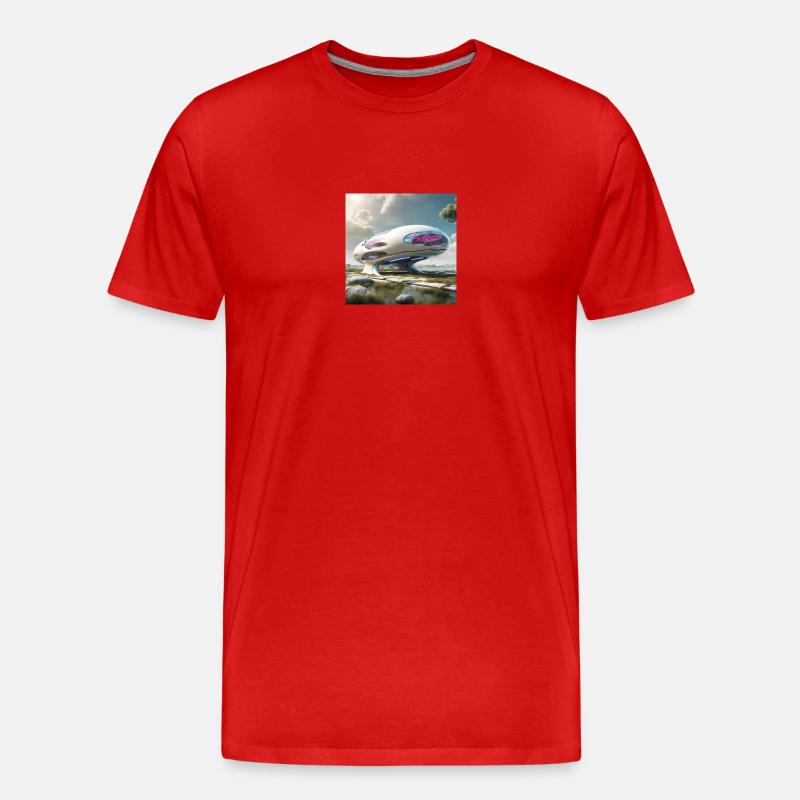 Utopian Future - Männer Premium Bio T-Shirt - Rot