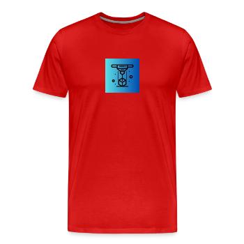 3D Druck - Männer Premium Bio T-Shirt - Rot - Vorne - Damien (186cm)
