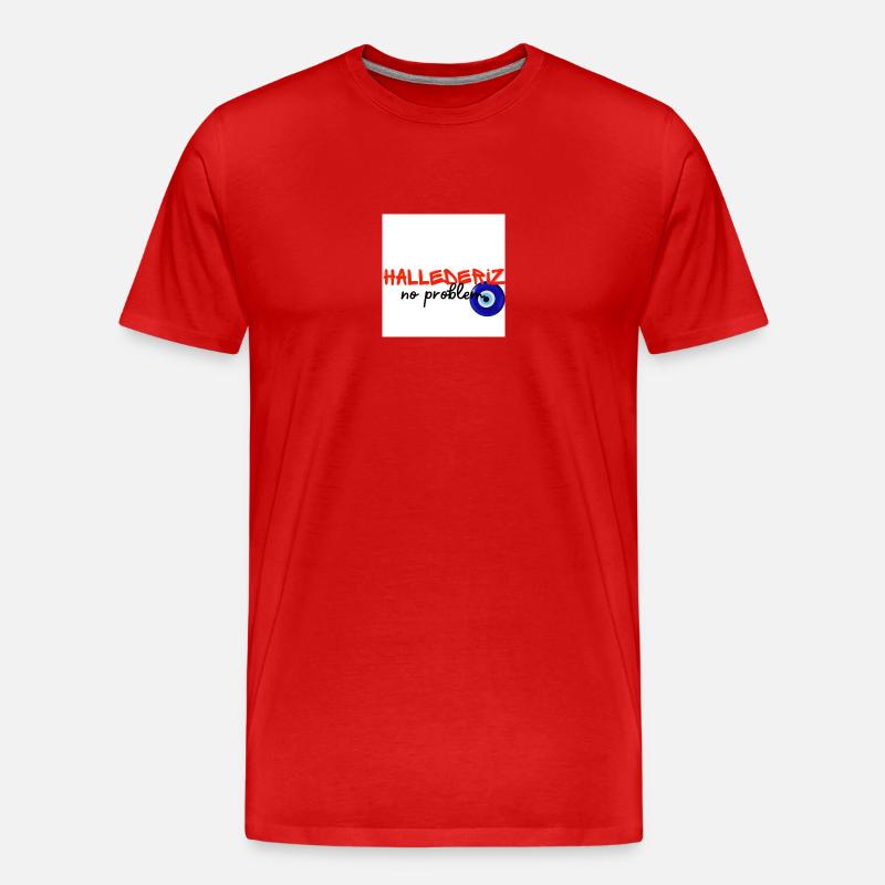 Hallederiz no problem - Männer Premium Bio T-Shirt - Rot