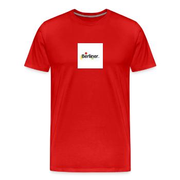 Berlin - Men's Premium Organic T-Shirt - red - Front - Damien (186cm)