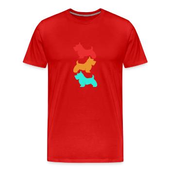 Terrier écossais - T-shirt bio Premium Homme - rouge - Devant - Damien (186cm)