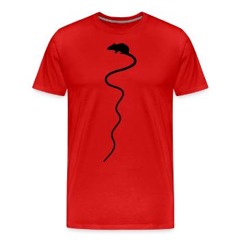 Rat rat tail Hamelin disgust horror 1c - Men's Premium Organic T-Shirt - red - Front - Damien (186cm)