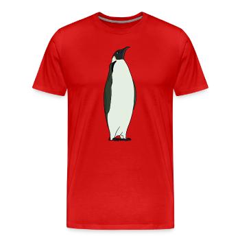 An adorable emperor penguin - Men's Premium Organic T-Shirt - red - Front - Damien (186cm)