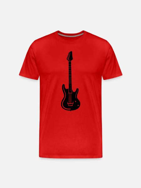 E-Gitarre - Männer Premium Bio T-Shirt - Rot