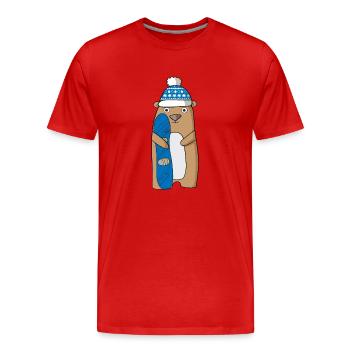 Snowboard - T-shirt bio Premium Homme - rouge - Devant - Damien (186cm)