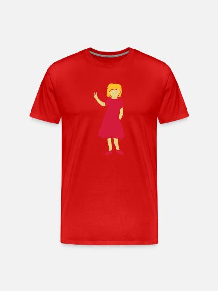 Mädchen Silhouette Peace Zeichen - Männer Premium Bio T-Shirt - Rot