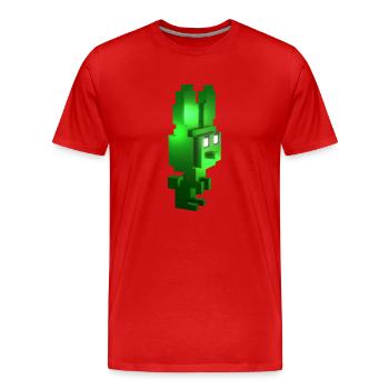 Green Creature 8-Bit Bunny: T-shirt végétalien de jeu - T-shirt bio Premium Homme - rouge - Devant - Damien (186cm)