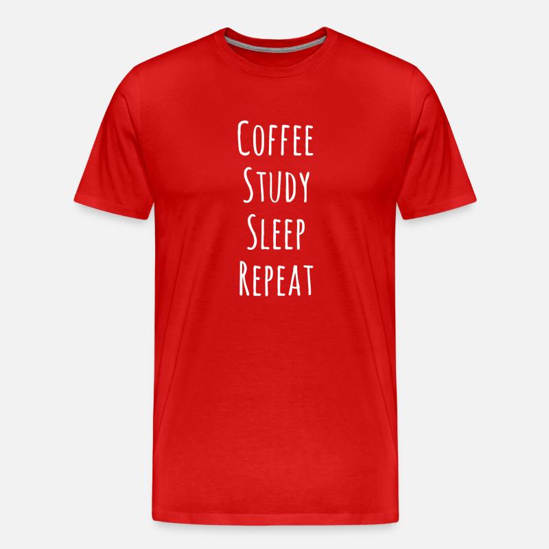 Student Schüler Geschenk Geschenkidee Kaffee - Männer Premium Bio T-Shirt - Rot