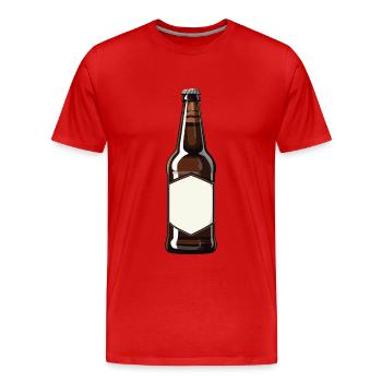 Beer Bottle Beer Drinking Symbol - Men's Premium Organic T-Shirt - red - Front - Damien (186cm)
