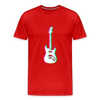 EDM - Guitare électrique - Style Glitch Rave - T-shirt bio Premium Homme - rouge - Devant - Damien (186cm)