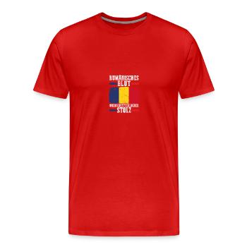 Roumain Roumanie Roumanie - T-shirt bio Premium Homme - rouge - Devant - Damien (186cm)