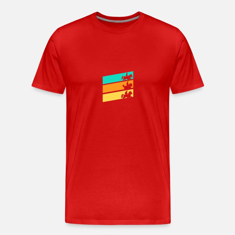 Reiten Pferde - Männer Premium Bio T-Shirt - Rot