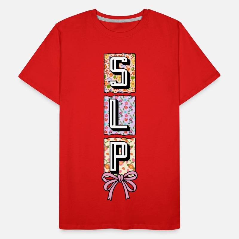SLP Speech Language Pathology Speech Therapist Men's Premium Organic T-Shirt