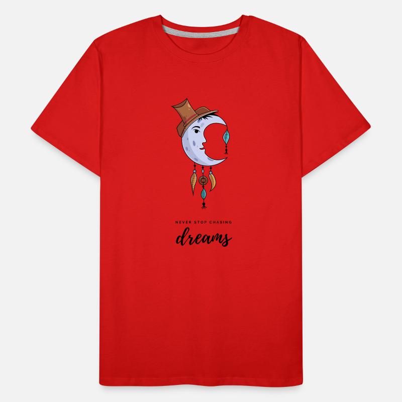 Never stop chasing - dreams, träume, motivation Männer Premium Bio T-Shirt