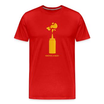 envoyer la sauce mayo V2 - T-shirt bio Premium Homme - rouge - Devant - Damien (186cm)