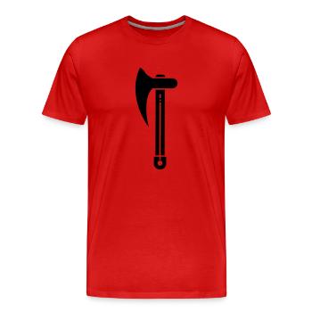 hache - T-shirt bio Premium Homme - rouge - Devant - Damien (186cm)
