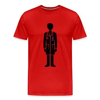 Doktor Symbol - Männer Premium Bio T-Shirt - Rot - Vorne - Damien (186cm)