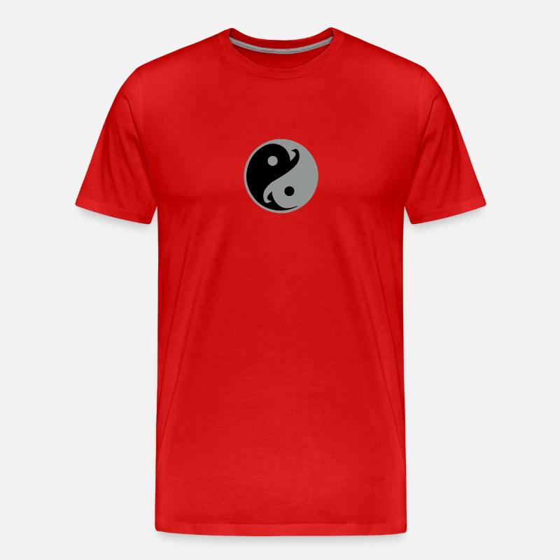 yin_yang_vec_2 de - Männer Premium Bio T-Shirt - Rot
