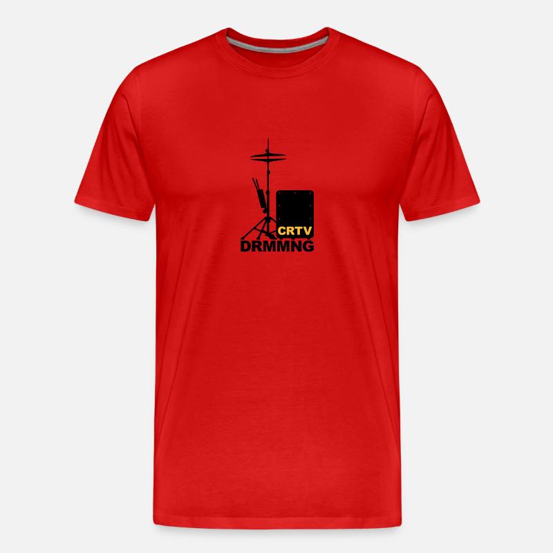 Creative Drumming and Hi Hat Cajon - Men's Premium Organic T-Shirt - red