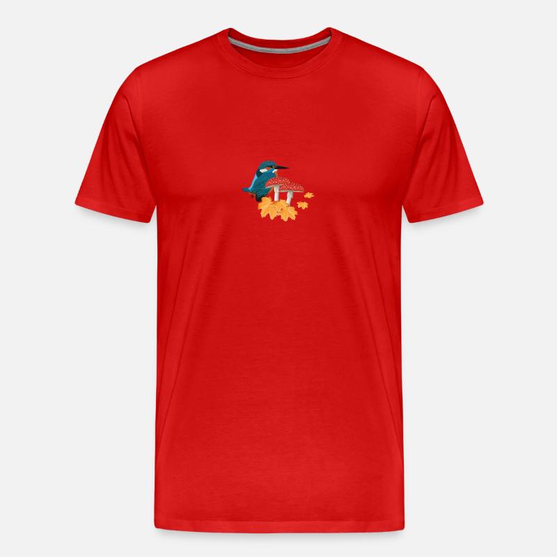 Eisvogel Herbst Vogel Vogelbeobachter Halloween - Männer Premium Bio T-Shirt - Rot