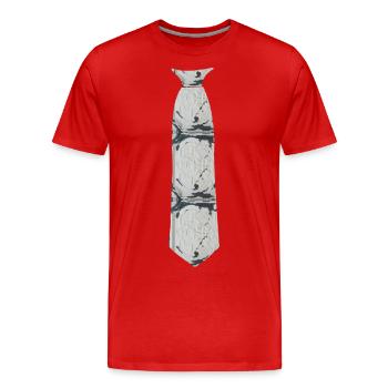 krawatte grau muster - Männer Premium Bio T-Shirt - Rot - Vorne - Damien (186cm)