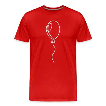 Luftballon Skizze mit Schnur – Motiv - Männer Premium Bio T-Shirt - Rot - Vorne - Damien (186cm)